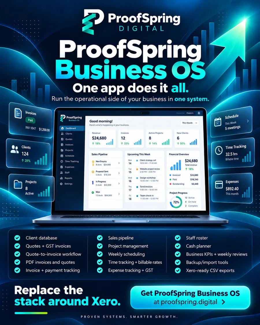 ProofSpring Business OS feature overview