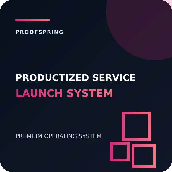 Productized Service Launch System product cover